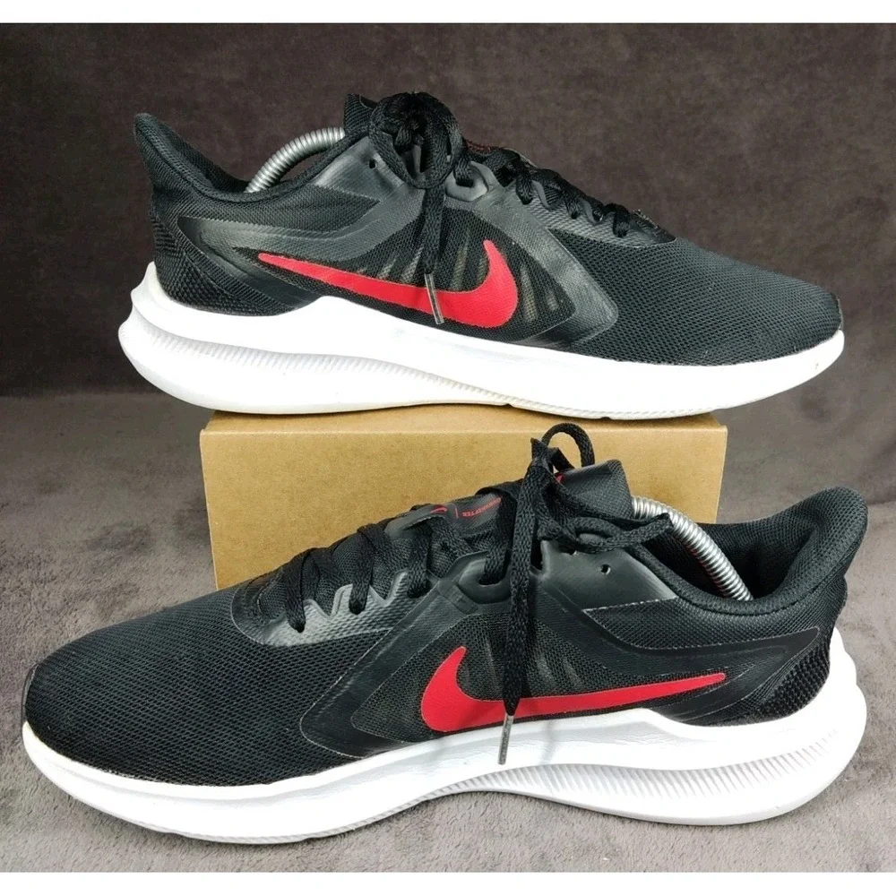 Nike Downshifter 10 Athletic Running Shoes University Red And Black Mens Size 11